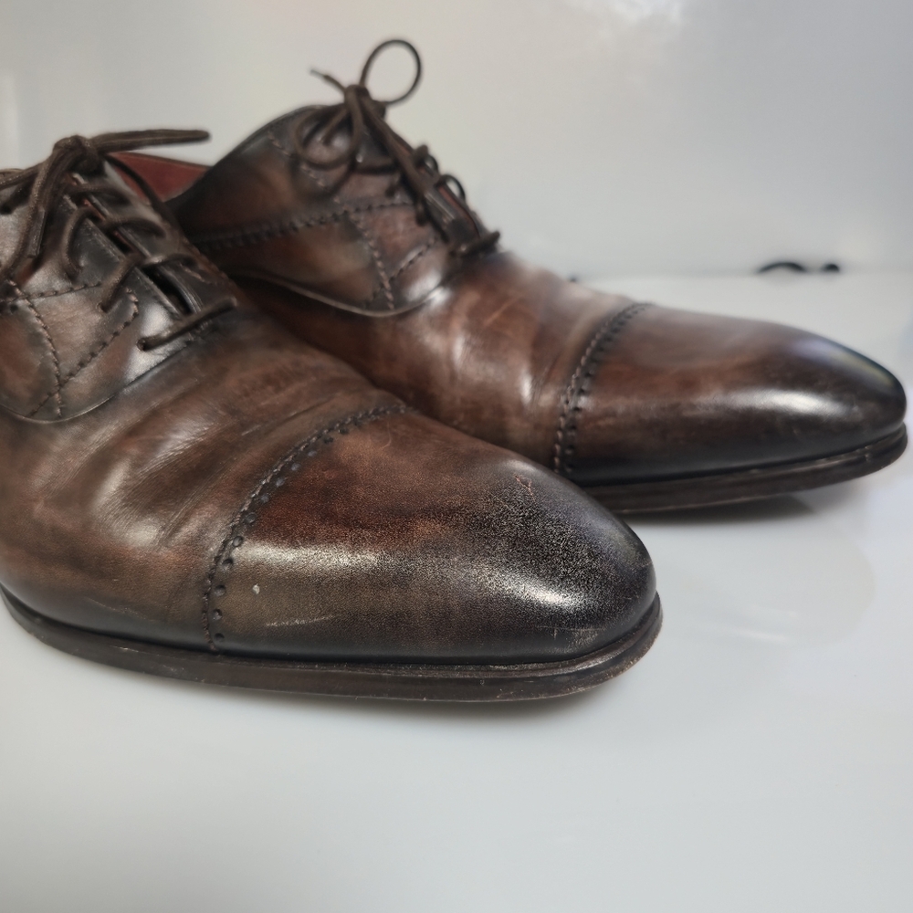 Magnanni Dress Shoes Cap Toe‎ Oxford Brown Leather Men's Size 11M